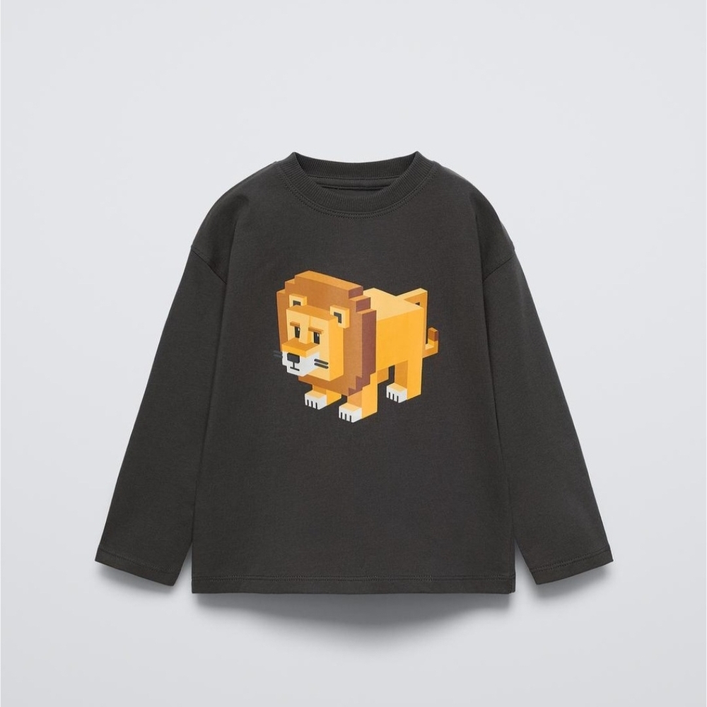 Kids Black Lion Graphic Shirt